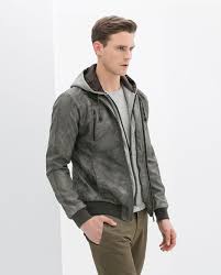 Zara Hooded Faux Leather Jacket Faux Leather Hooded Jacket Leather Jacket Hooded Faux