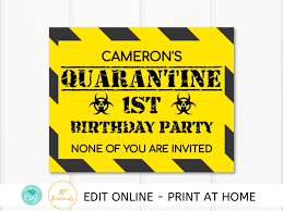Template Free Quarantine Birthday Invitation Card Pin On Diy Printable Birthday Party Invitations
