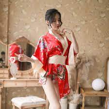 Amazon.co.jp: 日本の着物女性のセクシーなランジェリーパジャマ印刷エロ着物制服花柄浴衣衣装 : ファッション