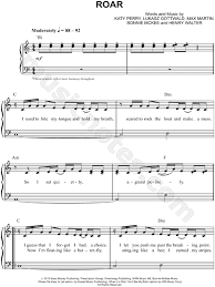 Print And Download Sheet Music For Roar By Katy Perry Sheet Music Arranged For Easy Piano In C Major Sheet Music Violin Sheet Music Saxophone Music