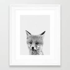 Black And White Animal Prints Framed Buy Black And White Fox Print Fox Wall Art Nursery Decor Animal Art Baby Animal Prints Framed Art Print By Nikian Fox Wall Art Baby Animal Prints Fox Print