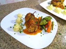 فخد دجاج محشي مع بيري بطاطا و خضر سوتي طريقة مطاعم هشام للطبخ youtube food chicken meat