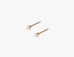 Diamond graduated milgrain hoop earrings. Tiny Diamond Studs Sustainably Created Diamond Vrai