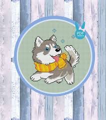 Designed by kathleen george of cross stitch collectibles. Dog Cross Stitch Husky Cross Stitch Kawaii Cross Stitch Modern Cross Stitch Dog Husky Animal Cross Stitch Pattern Happy Cross Stitch Stitching Blog