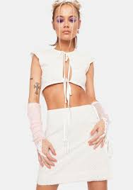 Festival Summer Eyelet Lace Skirt Set - White – Dolls Kill