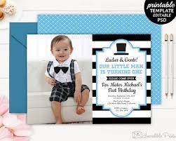 Printable blank 1st birthday invitation card for baby boy. Printable Boy Birthday Party Invitation Template Gent First Birthday In Boy Birthday Invitations Boy Birthday Party Invitations 1st Birthday Party Invitations