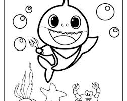 Dinosaurs coloring pages are fun and educational. Baby Shark Pages Etsy
