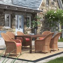 Dimensions (in) w 17.7 x h 33.9 x l 20.9. Jericho Hacienda 7 Piece Dining Set With Cushions Birch Lane