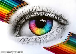 Rainbow Color Eyes Eye Drawing Eye Art Color Pencil Art