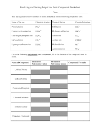Create a key using the color. Polyatomic Ions Worksheet
