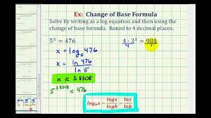 When using this property, you can choose to change the logarithm to any base. Ex Change Of Base Formula To Solve Basic Exponential Equations Youtube