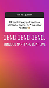 Check spelling or type a new query. Bakal Melakar Sejarah Di Malaysia Gara Gara Komen Cik Epal Akan Saman Mulut Puaka Twitter Media Hiburan