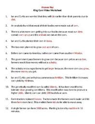 King Corn Video Worksheet Ecology Biochemistry By Gkatzchronicle