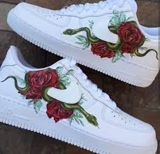 Would You Rock Stock Or Drop These Custom Painted Air Force One S Custom Shoes Diy Custom Nike Shoes Nike Air Shoes