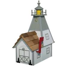 Painted in cape hatteras lighthouse and ocean scene. Marion Solar Lighthouse Mailbox Beach Style Mailboxes By Fifthroom Houzz