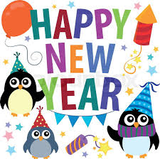 Happy New Year theme with cute penguin ...