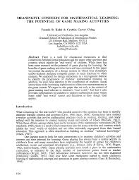 Meaningful contexts for mathematical learning