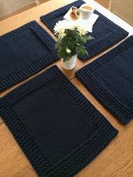 Set Of 6 Knitted Table Mats Placemats Available In Many Colors Cotton Table Mats Tablemats Handmade Mats Table Pads Table Decor Table In 2020 Crochet Placemat Patterns Placemats Patterns Knit Rug