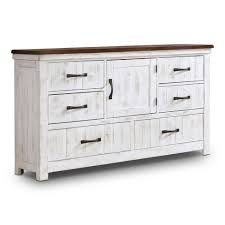 Seven drawers with original pulls spray painted dark bronze. Willow Rustic 6 Drawer Dresser Distressed White Walnut Homes Inside Out Target