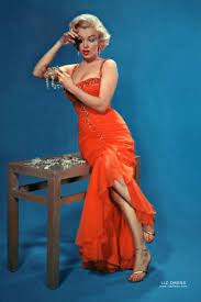 Marilyn Monroe Orange Chiffon Formal Dress In Movie Gentlemen Prefer Blondes