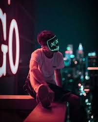 Night Huntsman Mask Eleutheromania Neon Aesthetic Aesthetic Photography Inspiration