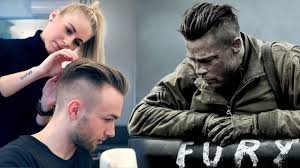 Brad Pitt Hair From Fury Professional Guide Men S Undercut Youtube