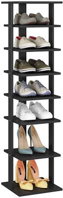 Storing shoes in your closet can take up a lot of room, but these shoe organizer ideas will keep your closet organized while saving space. Amazon Com Homefort 7 Tier Wood Shoe Rack Entryway Shoe Tower Vertical Shoe Organizer Wooden Shoe Storage Stand Black Small Home Kitchen