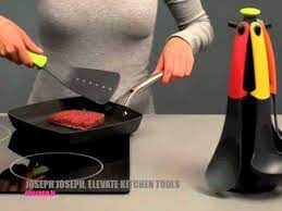 This joseph joseph kitchen roll holder is designed in a way to improve hygiene as you don't have to touch the roll, just push the lock with your wrist to hold the roll in place and tear a sheet off easily. Joseph Joseph Elevate Kitchen Tools Youtube