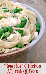 Smarter Chicken Alfredo Peas Lightened Up So You Won T Feel Guilty Enjoying Your Favorite Alfredo Recipes Food Healthy Cooking