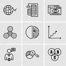 Set Of 9 Simple Editable Icons Such As Data Interconnected Pie