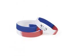 Bracelet Silicone Publicitaire Bleu Blanc Rouge Bbbr20 Ref Asd10035