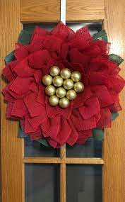 Poinsettia Burlap Wreath Etsy Burlap Christmas Wreath Burlap Flower Wreaths Burlap Wreath Diy