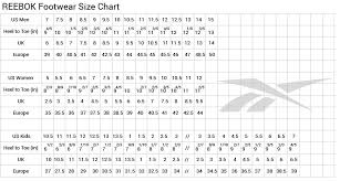 Reebok Kids Shoe Size Chart