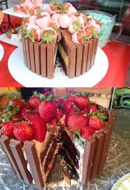 Chocolate Strawberry Kit Kat Birthday Cake Desserts Baking Cake Recipes