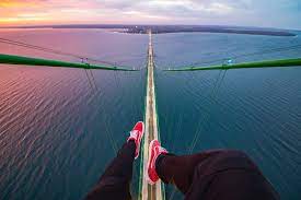 The mackinac bridge, michigan, fall 2020. Michigan State Police Investigating Illegal Climber On Mackinac Bridge 9 10 News