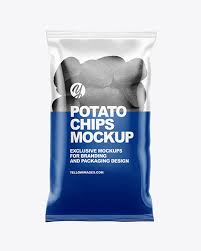Download Bag With Black Potato Chips Mockup In Bag Sack Mockups On Yellow Images Object Mockups PSD Mockup Templates