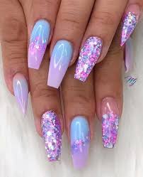 According to your needs and purpose, you can choose any of the silver acrylic nails. 40 Holographic Unicorn Nails To Add Magic To Your Day In 2021 Almond Nail Art Nail Designs Glitter Coffin Nails Designs