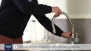 Every faucet is designed with the goal of meeting personal needs, which means only the best materials are used during the manufacturing process. Install A Grohe Single Lever Kitchen Mixer With Pullout Mixer Spout Youtube