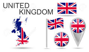 The flag became 'the ensign armorial of the united kingdom of great britain' as one of the provisions of the act of union in 1707, when the kingdoms of england and scotland were united. United Kingdom Uk Flag Collection Colorful Flag Map Pointer Royalty Free Cliparts Vectors And Stock Illustration Image 125985736