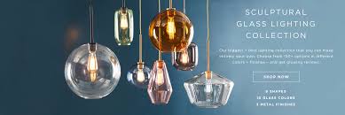 Sculptural Glass Lighting Collection From West Elm Glass Lighting Lighting Collections Unique Light Fixtures