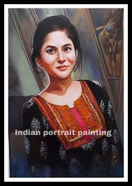 Home Indian Portrait Painting I can create customized portrait painting on canvas for your loved ones.