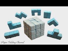 A soma cube is a 3d puzzle invented in 1933 by danish scientist piet hein. Origami Puzzle 3x3x3 3d Cube Youtube