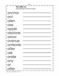 Because capital letters only account for about 5% of all letters in the written word and so it seams to make sense to pay more attention to the teaching of the i teach both at the same time. Put The A Words In Alpha Order Worksheets