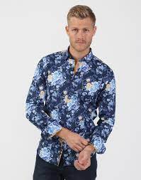 Maybe you would like to learn more about one of these? Navy Blue Flower Print Men S Dress Shirt Men S Long Sleeve Button Down Shirt Austere By Eight X