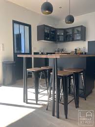 Pied Carre Sur Mesure De 15 A 110 Cm En 2020 Table Haute Cuisine Ilot Cuisine Et Ilot Central Table