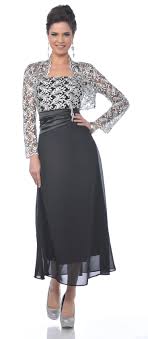 Black And Silver Gown Black Silver Embroider Top Mother Of Bride Dress Tea Length Jacket 237 99 Shorten Slee Tea Length Cocktail Dresses Tea Length Dresses Mother Of Groom Dresses