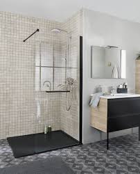 Paroi De Douche Deco De Lapeyre En Verre Securite Transparent 6 Mm A Finition Noir Ou Chrome Brillant Porte Salle De Bain Design Paroi De Douche Salle De Bain