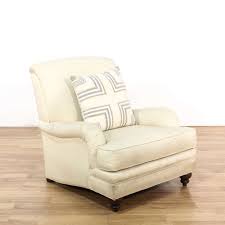 This Ethan Allen Armchair Is Upholstered In A White Microfabric This Contemporary Style Accent Chair Has A Matching Armchair Upholstered Arm Chair Love Seat