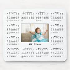 Modern 2021 Calendar Your Photo And Name On White Mouse Pad Zazzle Com In 2020 Fun Mouse Pad 2021 Calendar Mouse Pad