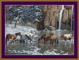Beautiful and colorful reflections of the mountain on the lake is a must cross stitch pattern to have. Cross Stitch Patterns Spirit Of The Rockies Counted Cross Stitch Pattern Cross Stitch Horse Horses Cross Stitch Animals